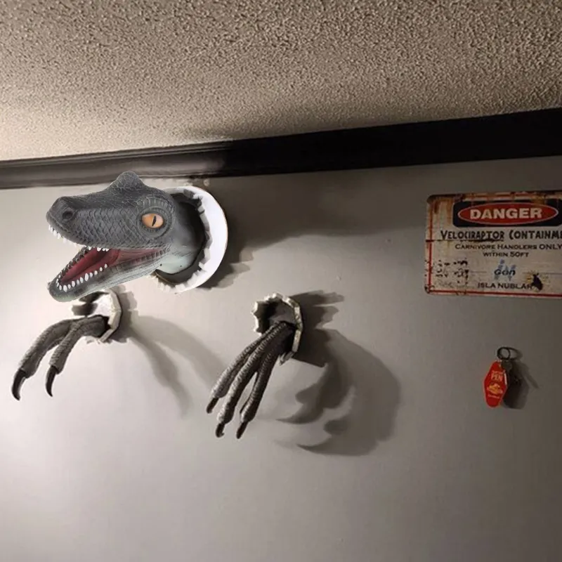 3D Dinosaur Decoration Velociraptor Set Resin Wall Atmosphere Decorative Props 3D Dinosaur Decoration Velociraptor Set Resin Wall Atmosphere Decorative Props