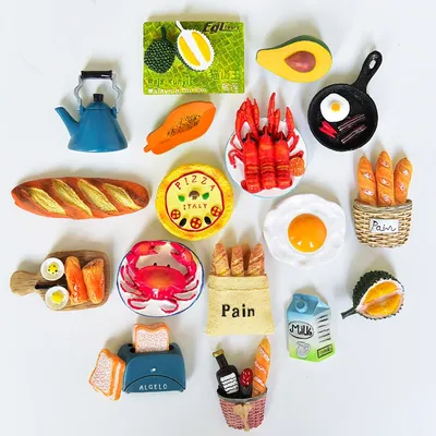 3D Food Fridge Magnet Decor