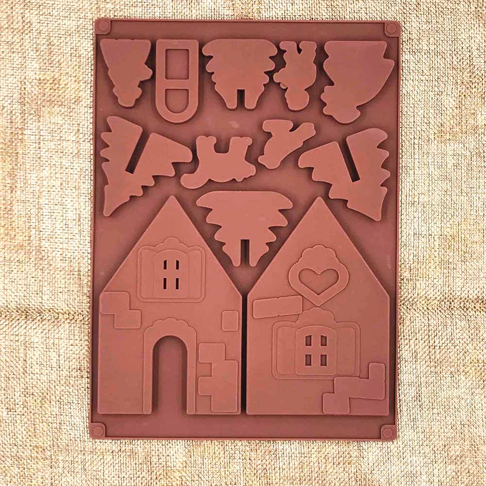 3D Gingerbread House Silicone Mold (2pcs) 3D Gingerbread House Silicone Mold (2pcs)