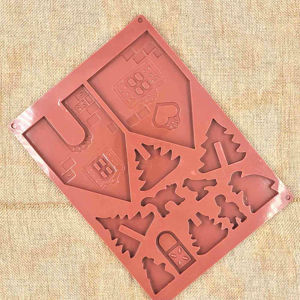 3D Gingerbread House Silicone Mold (2pcs) 3D Gingerbread House Silicone Mold (2pcs)