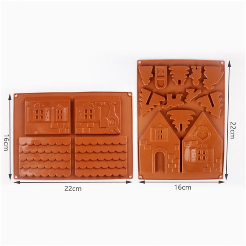 3D Gingerbread House Silicone Mold (2pcs) 3D Gingerbread House Silicone Mold (2pcs)