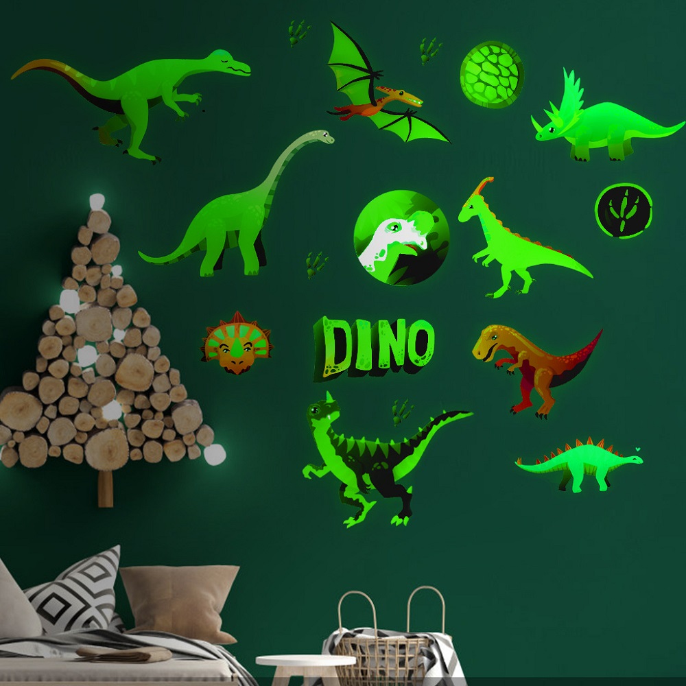 3D Glow In The Dark Dinosaur Stickers (17 pcs) 3D Glow In The Dark Dinosaur Stickers (17 pcs)