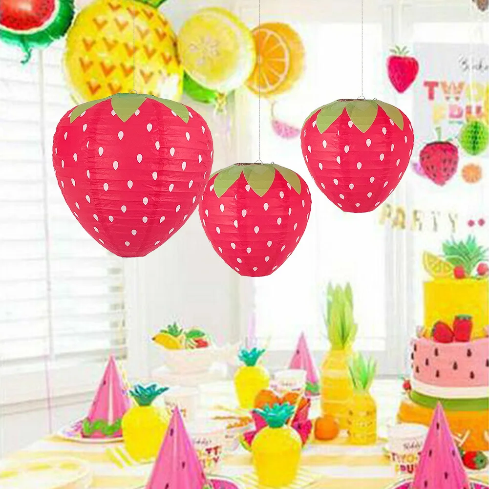 3D Hanging Strawberry Lanterns (3 pcs) 3D Hanging Strawberry Lanterns (3 pcs)