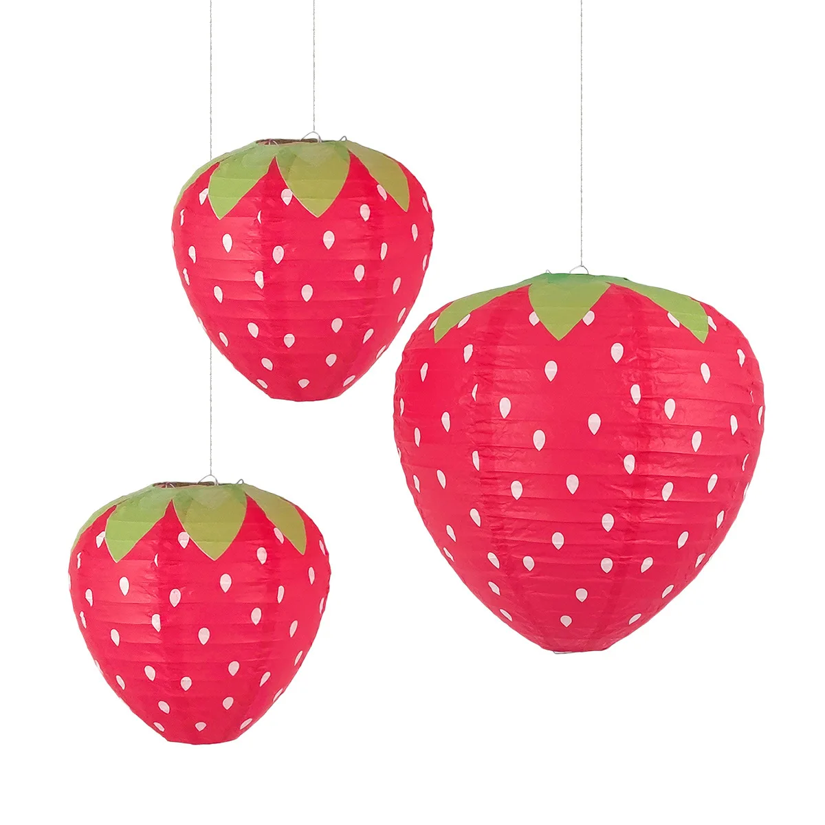 3D Hanging Strawberry Lanterns (3 pcs) 3D Hanging Strawberry Lanterns (3 pcs)