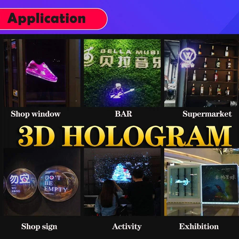 3D Hologram Fan 42CM WiFi 3D Holographic Projector Advertising Display Light HD Holographic Projector for Stores Bars