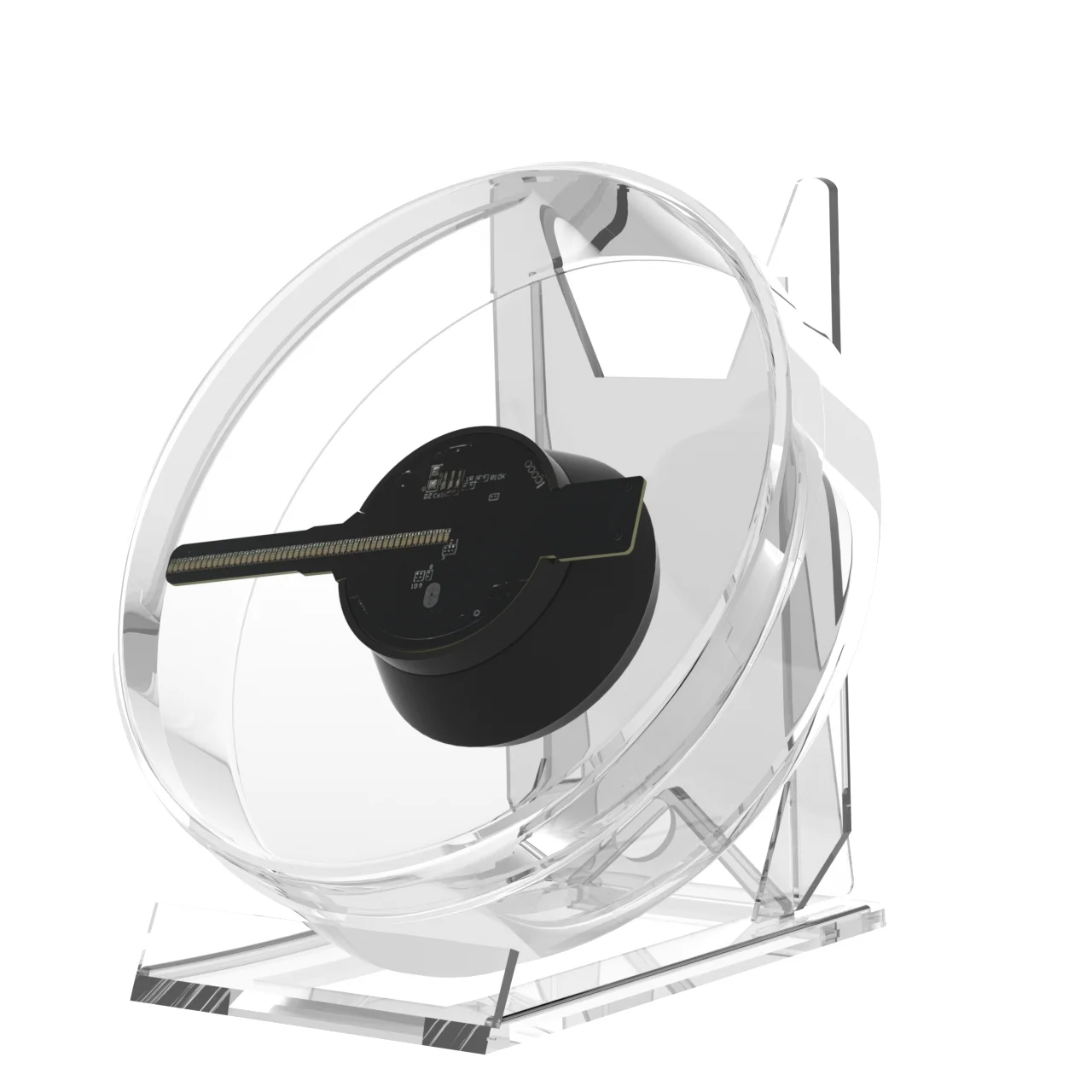 3D Holographic Advertising Lights LED Desktop Model Fan Screen With Audio Playback With Transparent Cover Holographic
