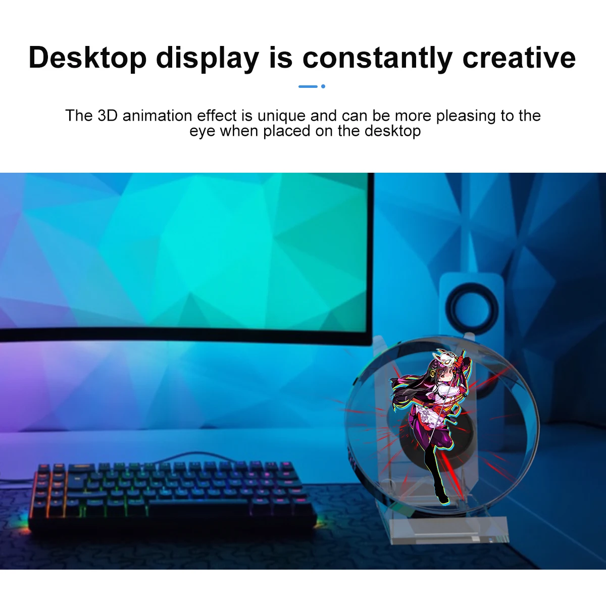 3D Holographic Advertising Lights LED Desktop Model Fan Screen With Audio Playback With Transparent Cover Holographic 3D Holographic Advertising Lights LED Desktop Model Fan Screen With Audio Playback With Transparent Cover Holographic