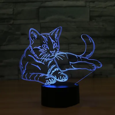 3D Lamps LED Cat Design 3D Lamps LED Cat Design
