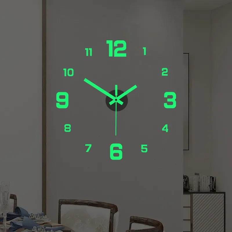 3D Luminous Wall Clock Frameless Acrylic DIY Digital Clock Sticker Wall Clock for Living Room Bedroom Office Wall Decor 3D Luminous Wall Clock Frameless Acrylic DIY Digital Clock Sticker Wall Clock for Living Room Bedroom Office Wall Decor