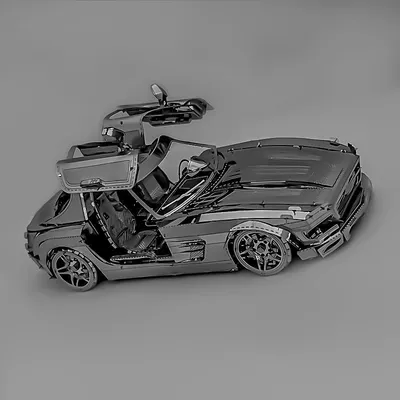3D Metal Puzzle Butterfly Wing Sports Car DIY Model Building Kit Adult Toys Birthday Gift