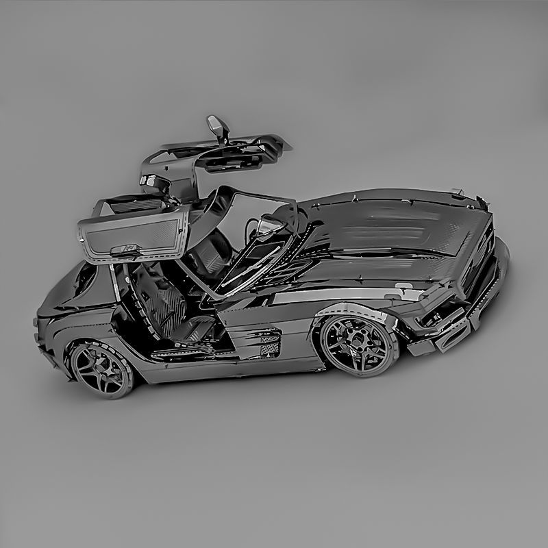 3D Metal Puzzle Butterfly Wing Sports Car DIY Model Building Kit Adult Toys Birthday Gift