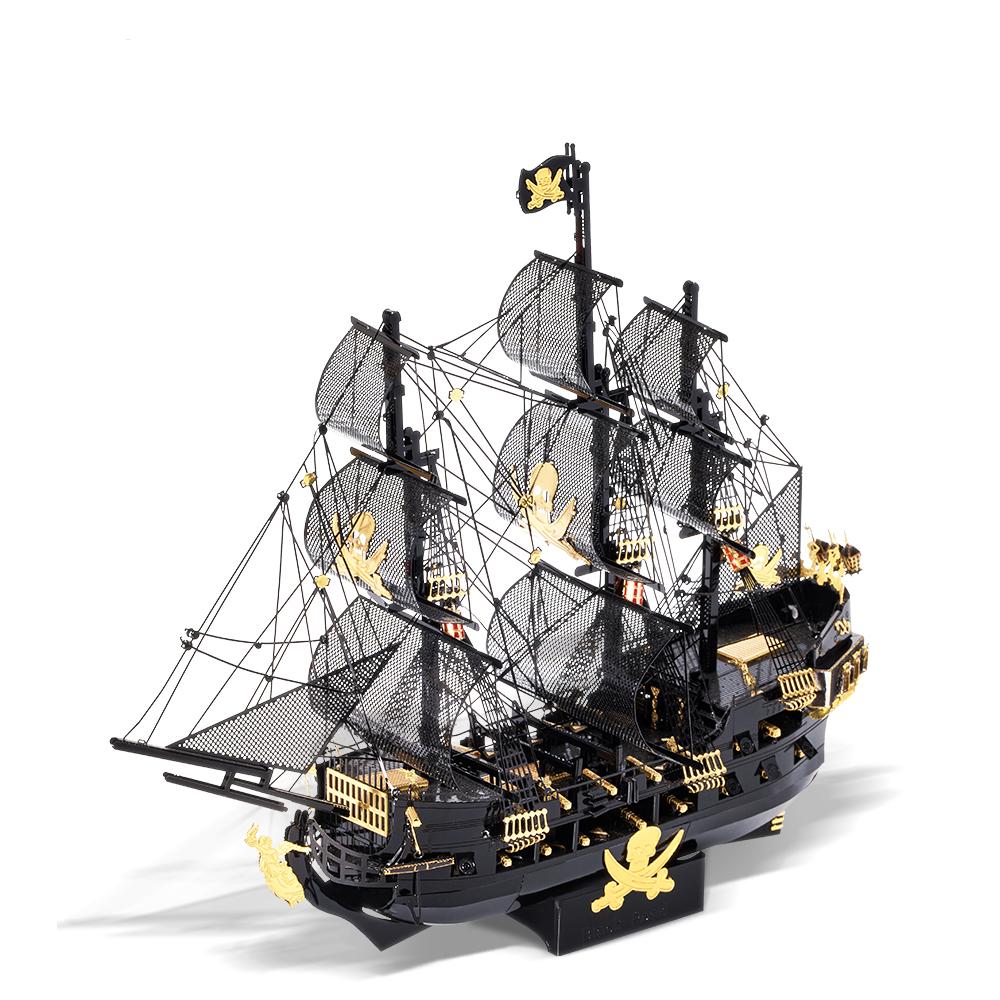 3D Metal Puzzle Model Building Kits Black Pearl DIY Assemble Jigsaw Toy Christmas Birthday Gifts for Adults