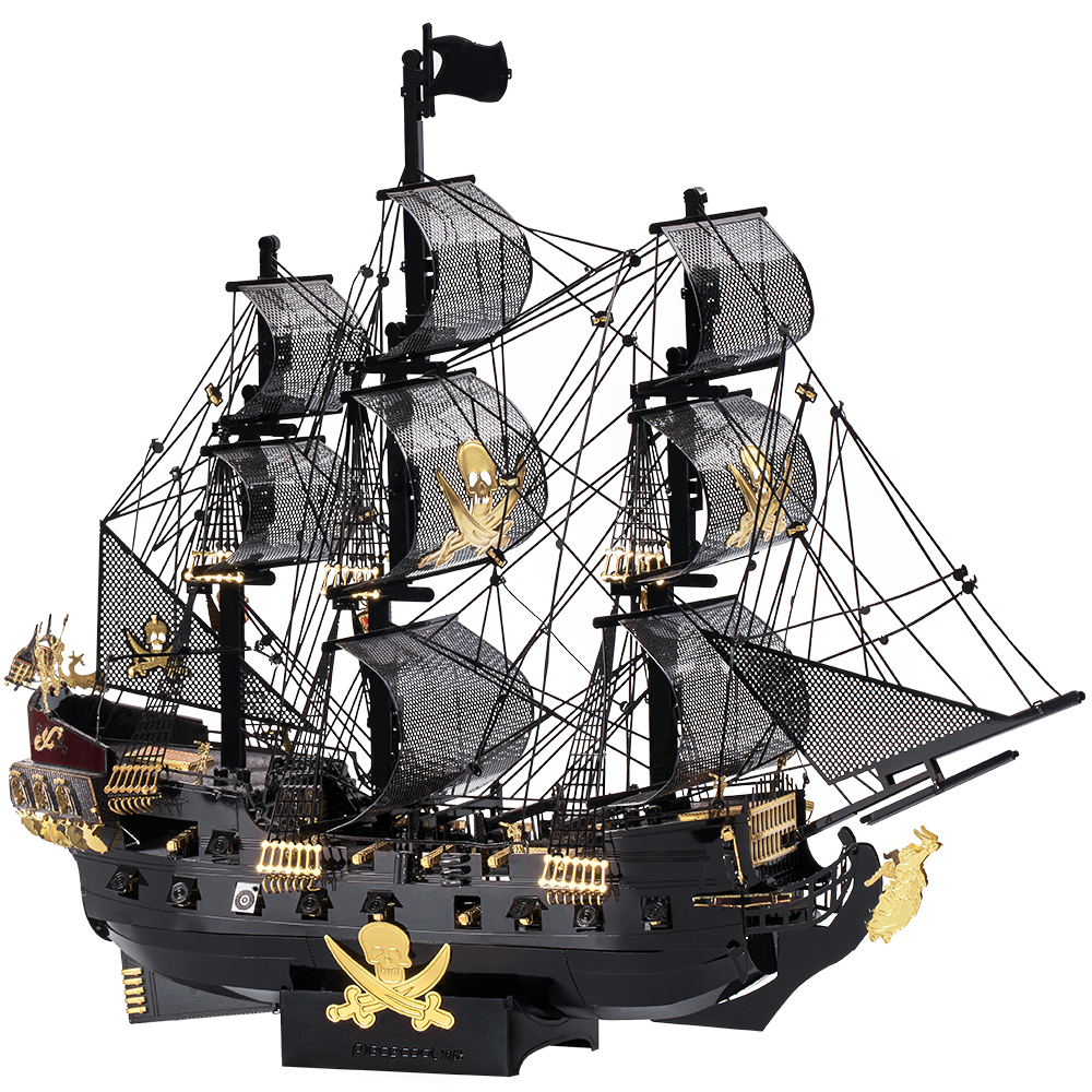 3D Metal Puzzle Model Building Kits Black Pearl DIY Assemble Jigsaw Toy Christmas Birthday Gifts for Adults