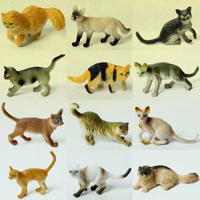 3D Miniature Cat Figurines (12pcs)