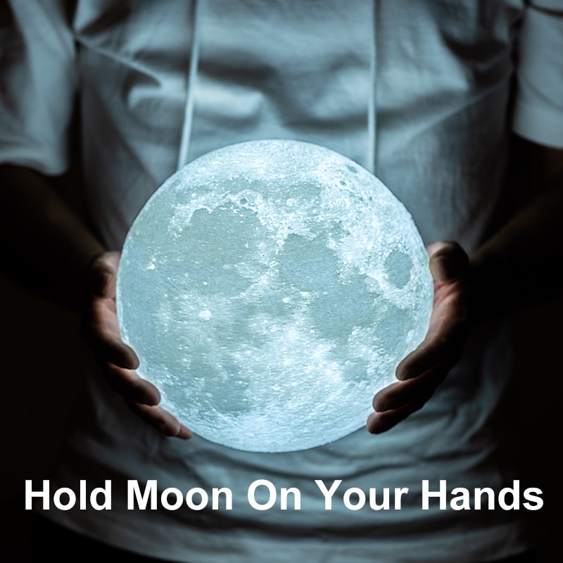 3D Moon Lamp with Wooden Holder 3D Moon Lamp with Wooden Holder