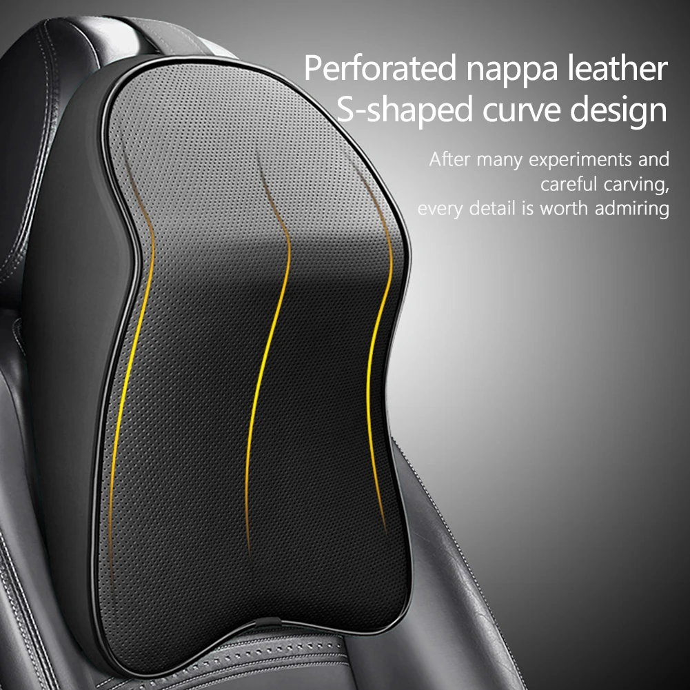 3D Nappa Leather Memory Foam Headrest Car Neck Pillow Support Neck Rest Pillow for Car Pain Relief Travel Neck Support 3D Nappa Leather Memory Foam Headrest Car Neck Pillow Support Neck Rest Pillow for Car Pain Relief Travel Neck Support