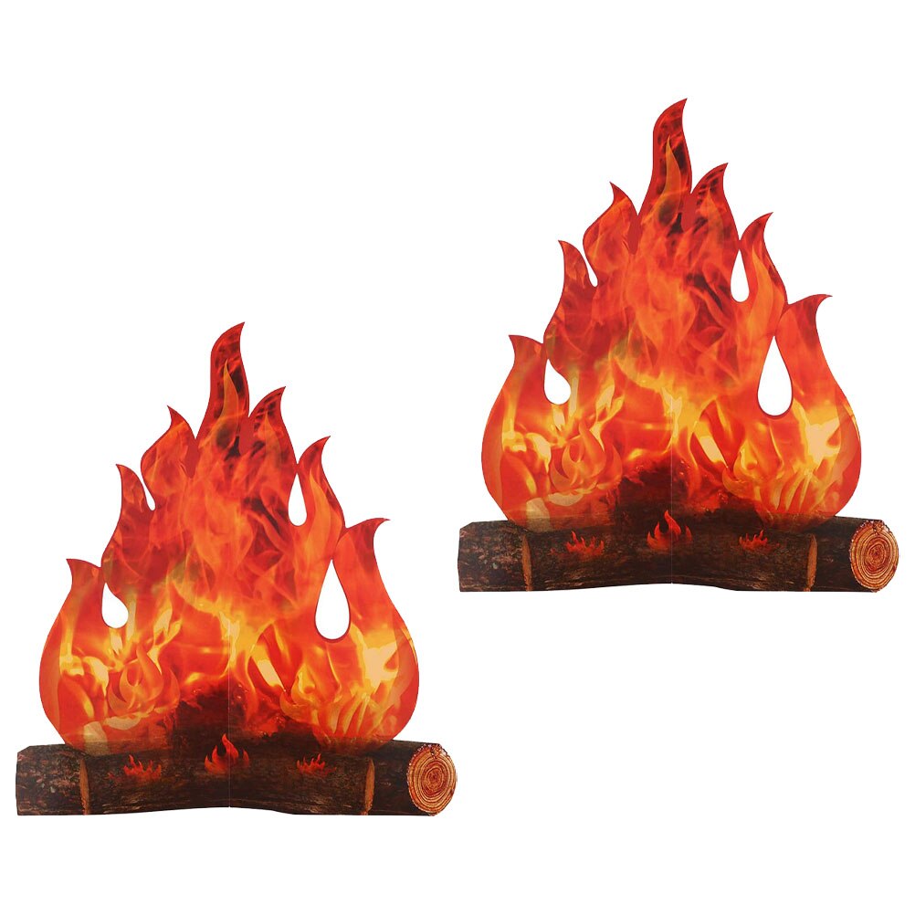 3D Paper Pop-Up Fake Campfire (2pcs)