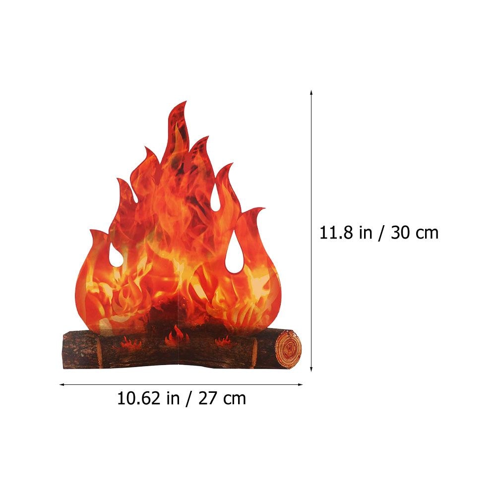 3D Paper Pop-Up Fake Campfire (2pcs)