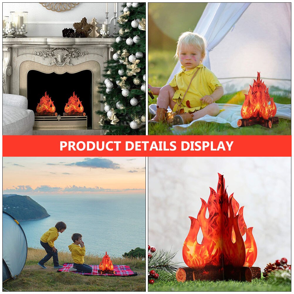 3D Paper Pop-Up Fake Campfire (2pcs)