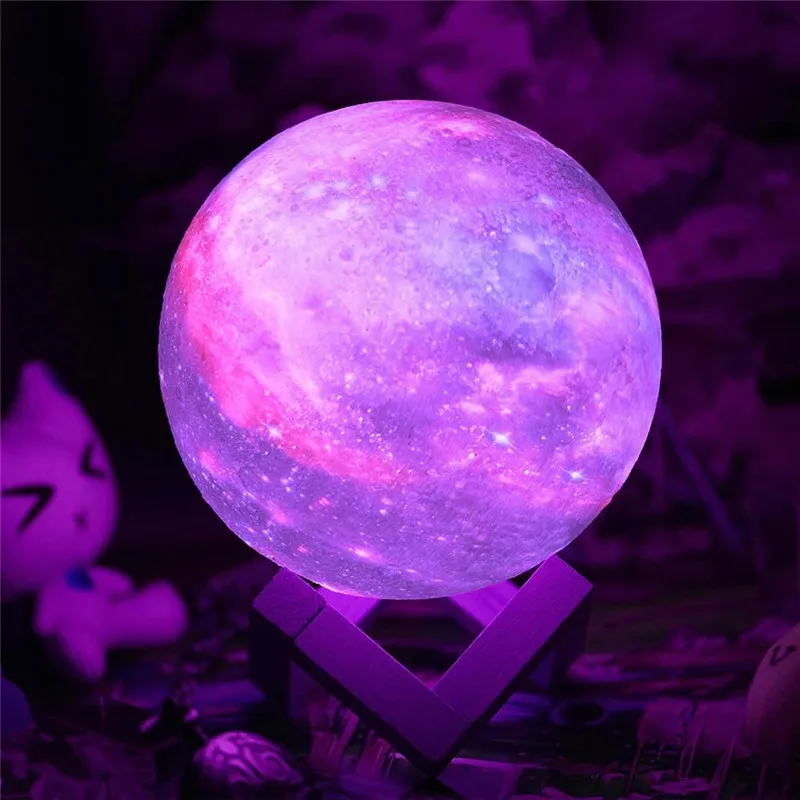 3D Print Moon Lamp 16 colors Remote LED Night Light Rechargeable Atmosphere NightLight Indoor Room Bedroom Decor 3D Print Moon Lamp 16 colors Remote LED Night Light Rechargeable Atmosphere NightLight Indoor Room Bedroom Decor