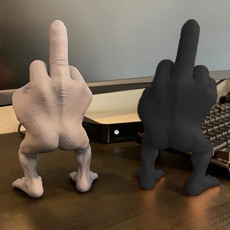 3D Printed Desktop Decorations Middle Finger Figure With Legs Refers To Funny Office Desk Ornaments Funny Toys