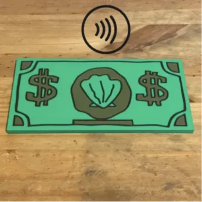 3D Printed Green Shell Dollar Card Holder Tap to Pay NFC Credit Card Protector Gift 3D Printed Green Shell Dollar Card Holder Tap to Pay NFC Credit Card Protector Gift