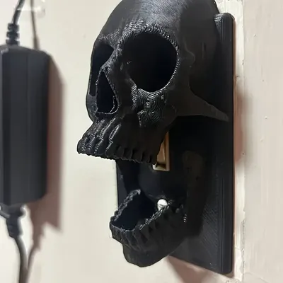 3D Printed Skull Light Switch Cover – Skull Wall Control Panel, Easy To Screw in Installation, Gothic and Halloween 3D Printed Skull Light Switch Cover – Skull Wall Control Panel, Easy To Screw in Installation, Gothic and Halloween