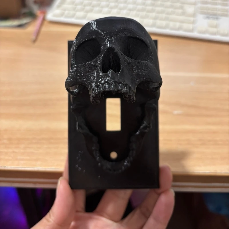 3D Printed Skull Light Switch Cover – Skull Wall Control Panel, Easy To Screw in Installation, Gothic and Halloween 3D Printed Skull Light Switch Cover – Skull Wall Control Panel, Easy To Screw in Installation, Gothic and Halloween