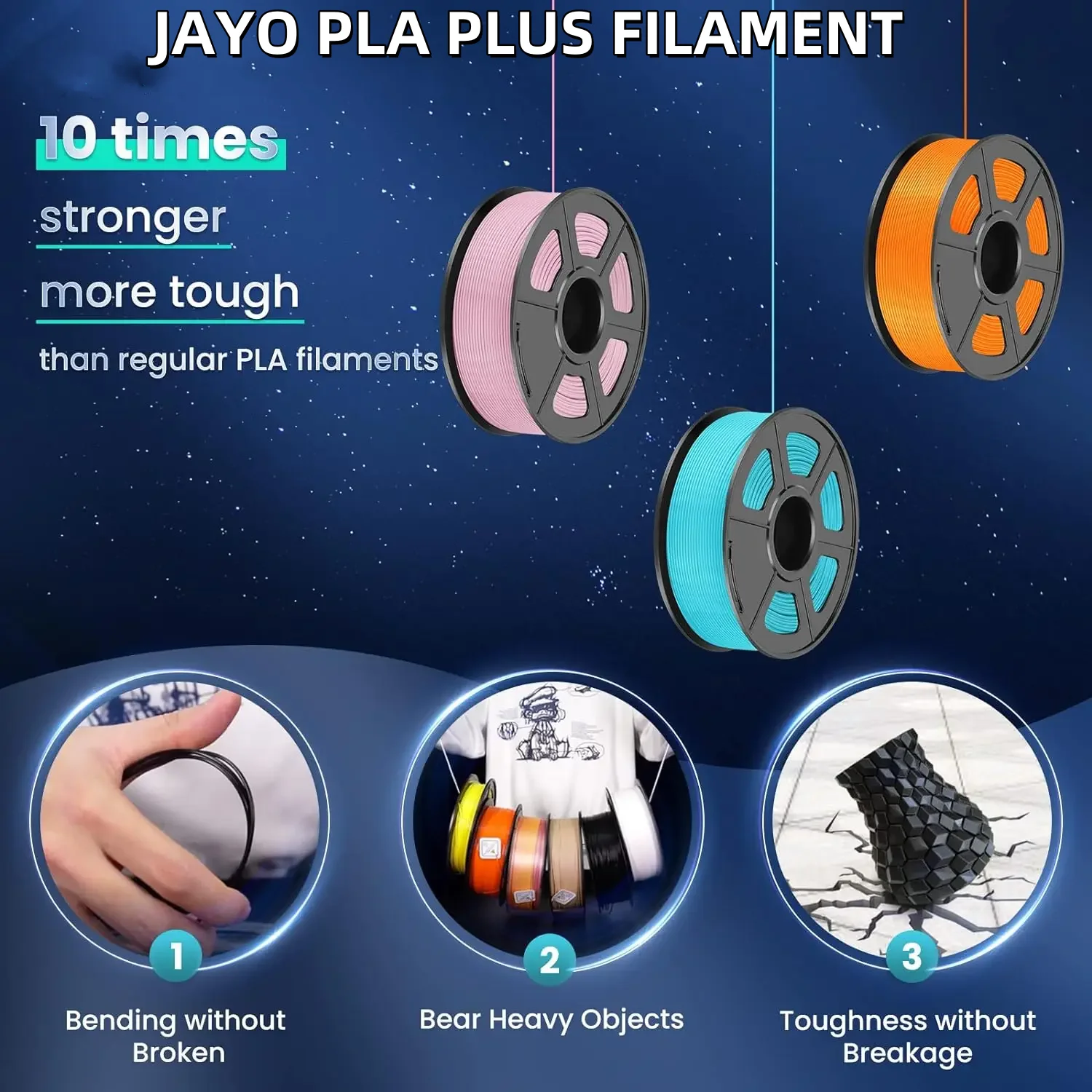 3D Printer PLA/PLA Meta/PETG/PLA PLUS/PLA Matte Filament 1.75mm 10 Rolls 3D Printing Materials for 3D Printer and 3D Pen 3D Printer PLA/PLA Meta/PETG/PLA PLUS/PLA Matte Filament 1.75mm 10 Rolls 3D Printing Materials for 3D Printer and 3D Pen