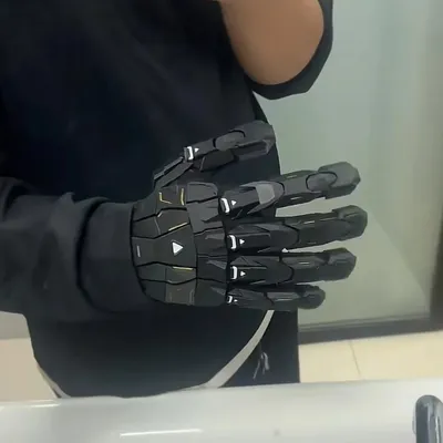 3D Printing Handmade Gluing Punk Mechanical Gloves Vintage Gothic Wearable Hand Armor Unisex Techwear Cosplay