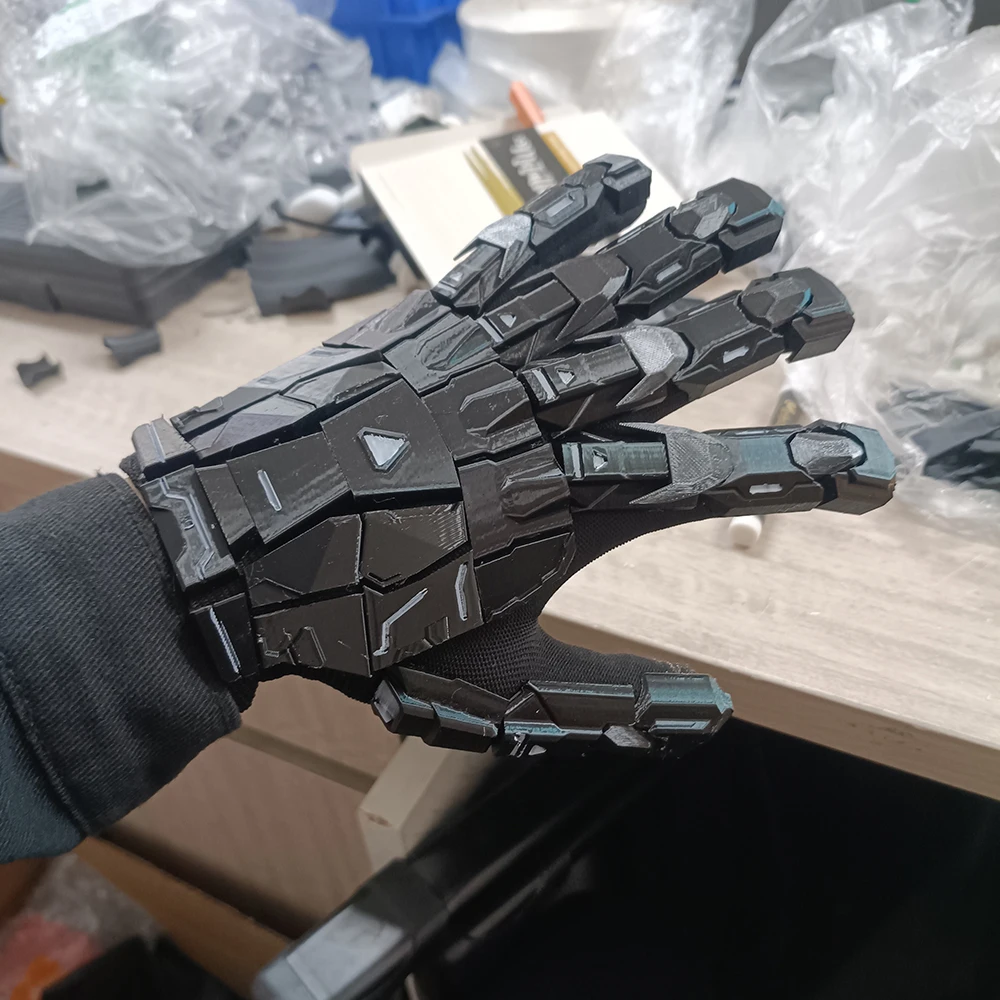 3D Printing Handmade Gluing Punk Mechanical Gloves Vintage Gothic Wearable Hand Armor Unisex Techwear Cosplay