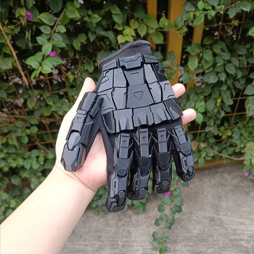 3D Printing Handmade Gluing Punk Mechanical Gloves Vintage Gothic Wearable Hand Armor Unisex Techwear Cosplay