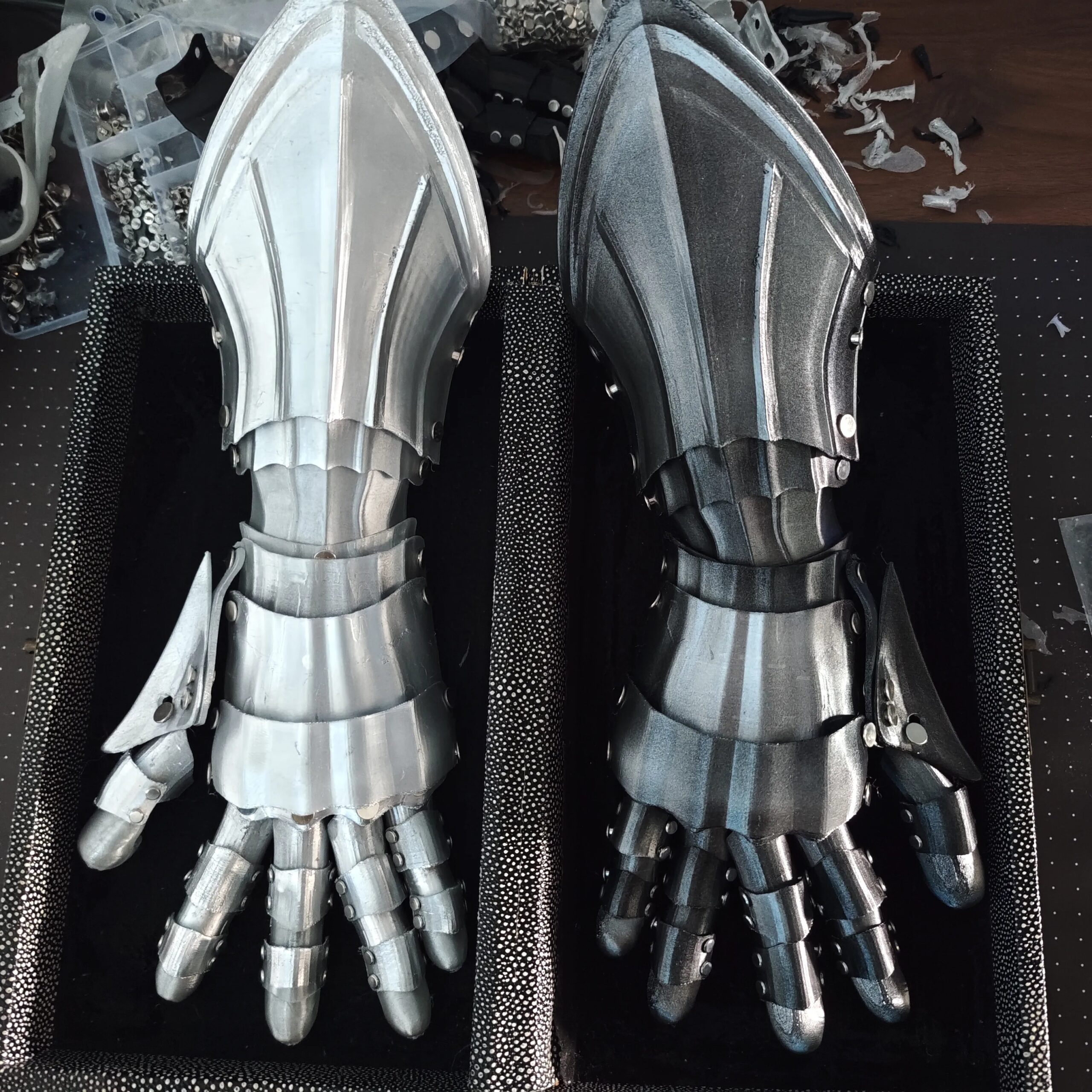 3D Printing Handmade Mechanic Long Gloves Man Woman Gothic Techwear Punk Hand Armor Medieval Cosplay Costume