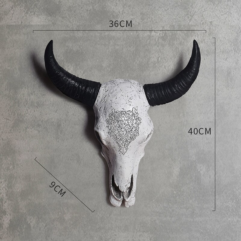 3D Resin Cow Skull Wall Decor
