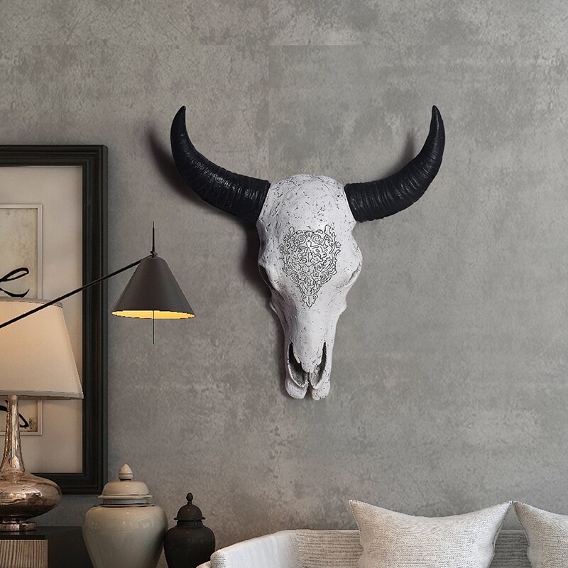 3D Resin Cow Skull Wall Decor