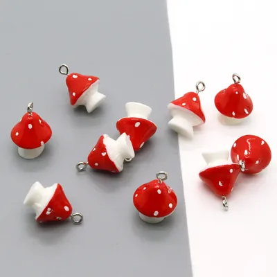 3D Resin Mushroom Charms (10pcs) 3D Resin Mushroom Charms (10pcs)