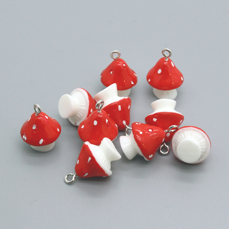 3D Resin Mushroom Charms (10pcs) 3D Resin Mushroom Charms (10pcs)