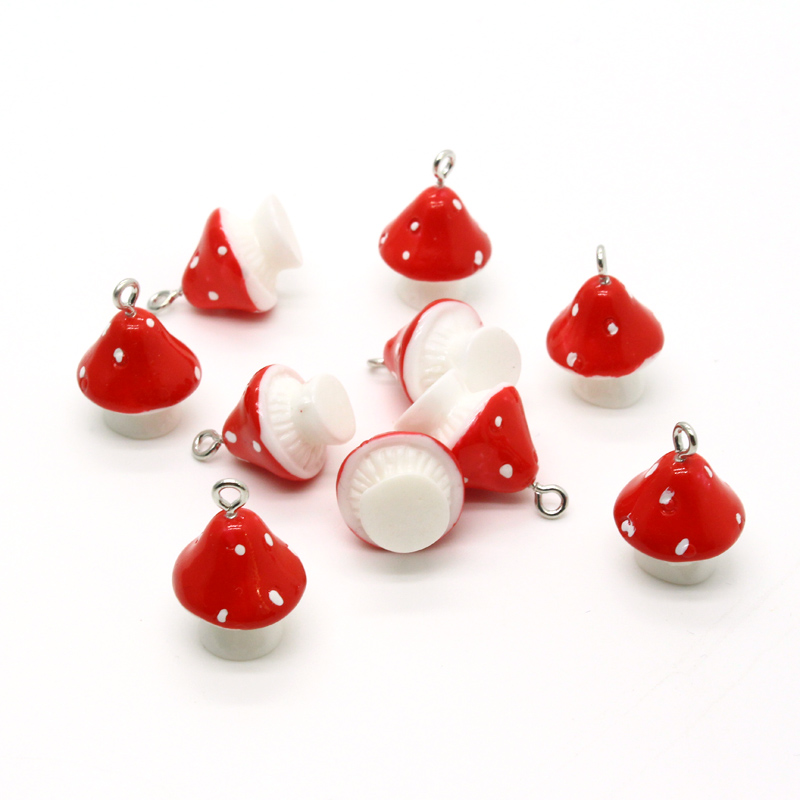 3D Resin Mushroom Charms (10pcs) 3D Resin Mushroom Charms (10pcs)