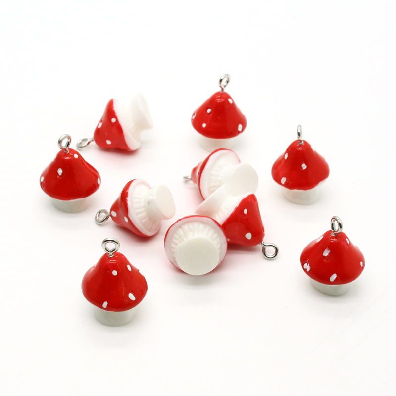 3D Resin Mushroom Charms (10pcs) 3D Resin Mushroom Charms (10pcs)