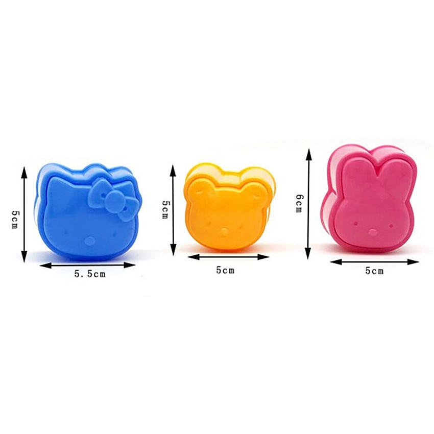 3D Rice Shapers Cartoon Mold (3 pcs) 3D Rice Shapers Cartoon Mold (3 pcs)