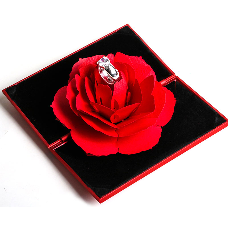 3D Rose Pop Up Ring Box 3D Rose Pop Up Ring Box