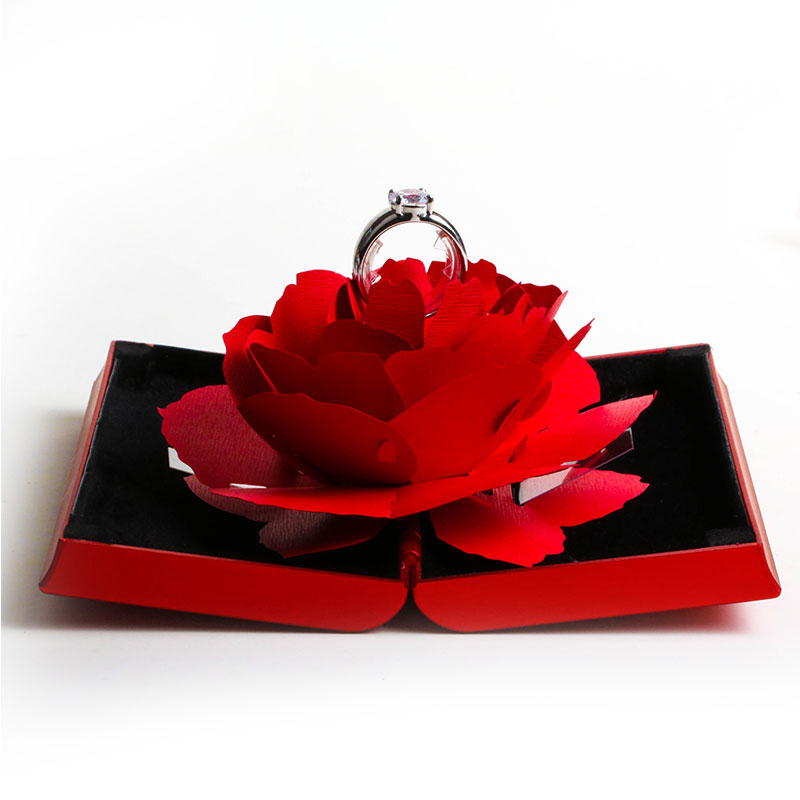 3D Rose Pop Up Ring Box 3D Rose Pop Up Ring Box
