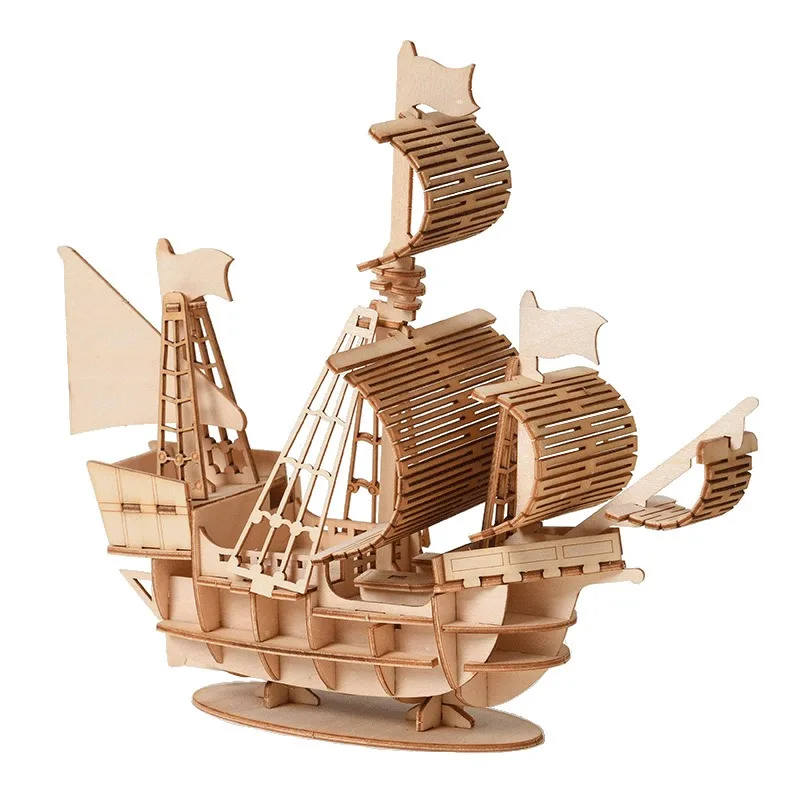 3D Sailboat Wooden Puzzle Assembly Model Puzzle DIY Wooden Crafts 3D Puzzle Toys Gifts 3D Sailboat Wooden Puzzle Assembly Model Puzzle DIY Wooden Crafts 3D Puzzle Toys Gifts