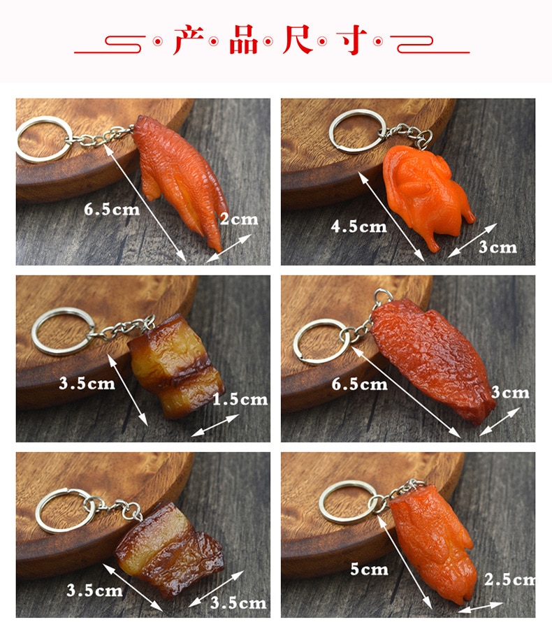 3D Simulation Food Keychain