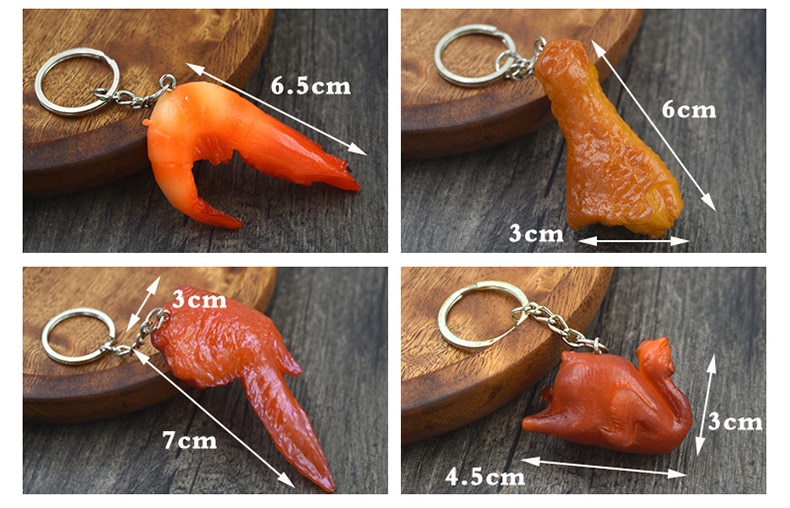3D Simulation Food Keychain