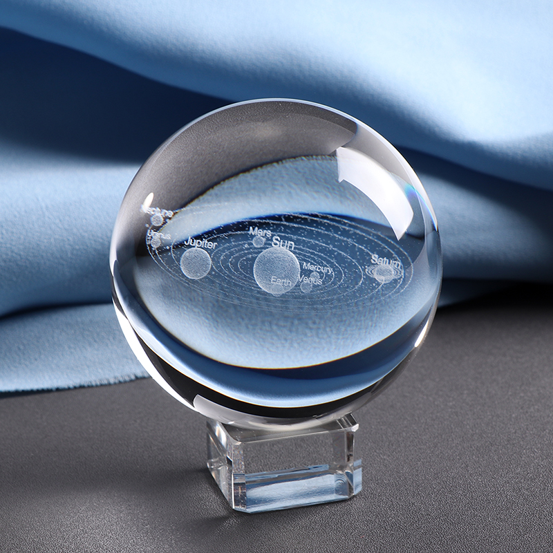 3D Solar System Model Sphere Glass Decor
