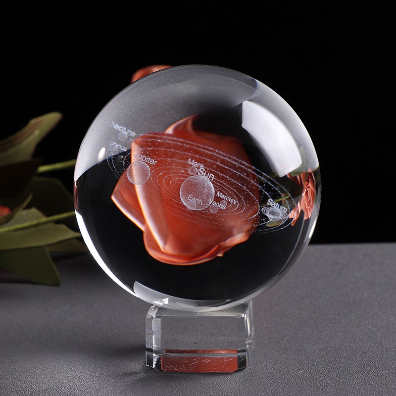 3D Solar System Model Sphere Glass Decor 3D Solar System Model Sphere Glass Decor