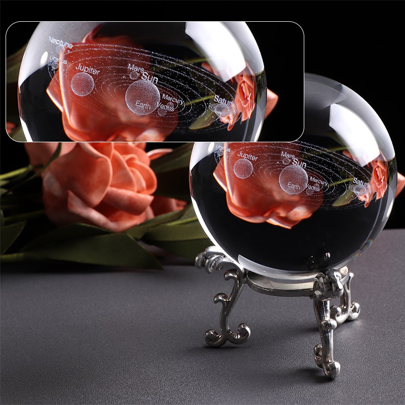 3D Solar System Model Sphere Glass Decor 3D Solar System Model Sphere Glass Decor