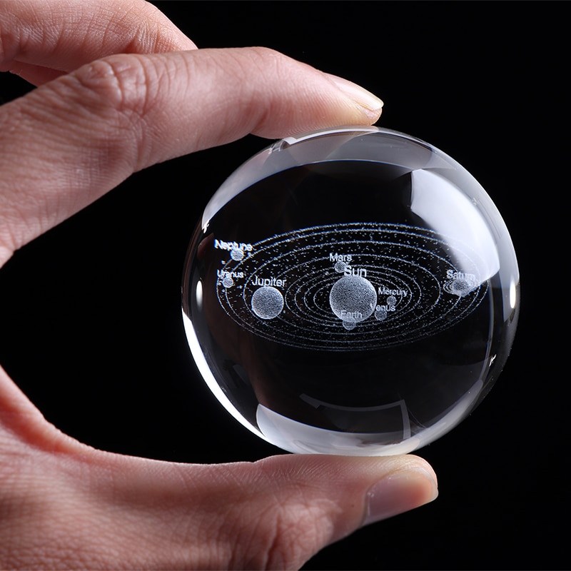3D Solar System Model Sphere Glass Decor 3D Solar System Model Sphere Glass Decor