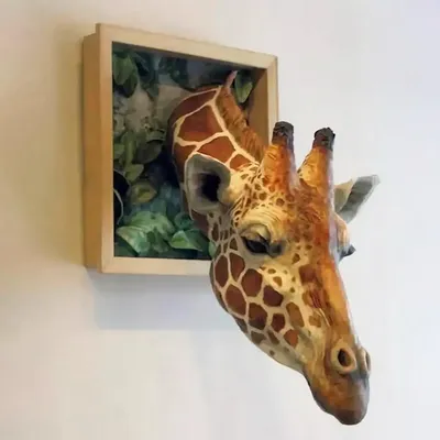 3D Wall Mounted Giraffe Sculpture Giraffe Heads Wall Hanging Decorations Wall Art Life-like Animal Statue Ornaments 3D Wall Mounted Giraffe Sculpture Giraffe Heads Wall Hanging Decorations Wall Art Life-like Animal Statue Ornaments